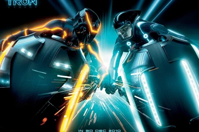 Sam Flynn Light Cycle Crash Tron: Legacy Movie Desktop Wallpapers