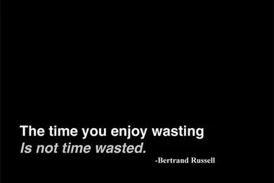 The Time You Enjoy Wasting Is Not Time Wasted! Get This