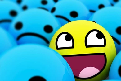 Awesome D Blue Smiley Face Hd Wallpapers   (