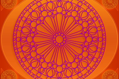Purple Pattern Circle On Orange Backgrounds