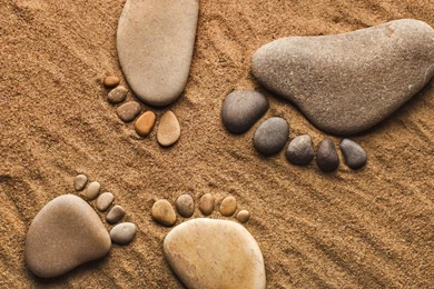 Wallpapers Footprints On A Beach Photography Sand Stone Pebble ...