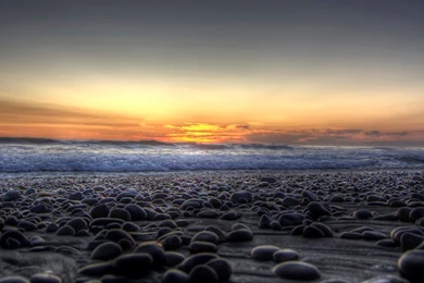 Sunset And Beach Pebble Beach Wallpapers
