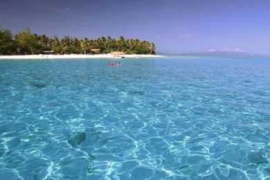 Perfect Clear Blue Lagoon Ocean Bora Bora Tahiti Desktop ...