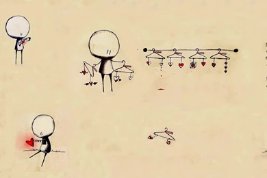 Download Wallpapers 3840x2400 Men, Hanger, Heart, Production ...