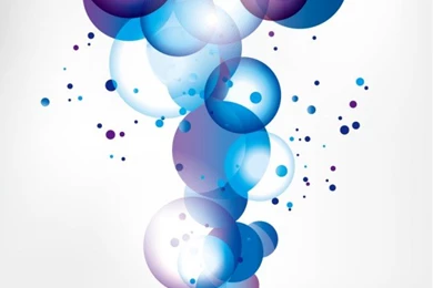 Blue Bubbles On White Backgrounds Abstract Design Vector