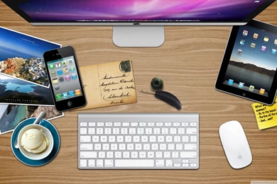 Apple Desk HD Desktop Wallpapers : Widescreen : High Definition ...