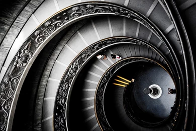 Abstract Black Round Staircase Android Wallpapers Free Download