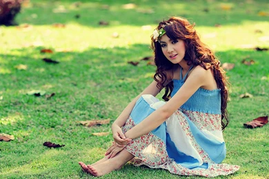 Floral Dress Graceful Beauty Photo HD Wallpapers 5 － Chinese Girls ...