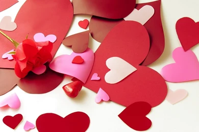 Paper Hearts On Valentine's Day February 14 Wallpapers And Images ...