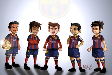 Cool Cartoon Barcelona Team Wallpapers Backgrou