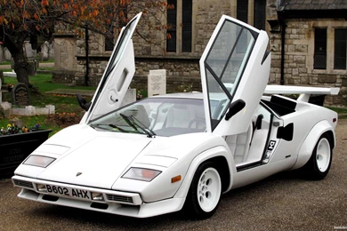 White Lamborghini Countach Wallpapers   Image