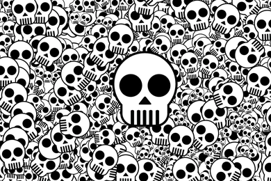 Download Wallpapers 1920x1200 Skull, Texture, Black White, Surface ...