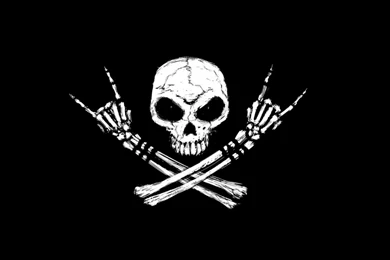 Download Wallpapers 1366x768 Skull, Fingers, Black, White, Bone ...