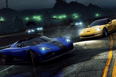 Yellow And Blue Car Racing HD Wallpapers Wallpaper, Size: 1920x1080 ...