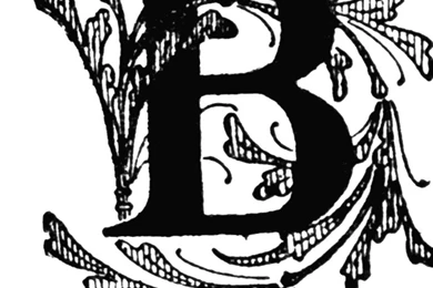 B, Floral Initial