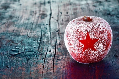 Apple Red Star Winter Christmas Wallpapers