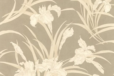 Vivianne Metallic Iris Floral Wallpaper, Bolt   Contemporary ...