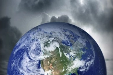 Fantasy Globe Earth Fall In Ocean Storm iPhone 6 Wallpapers ...