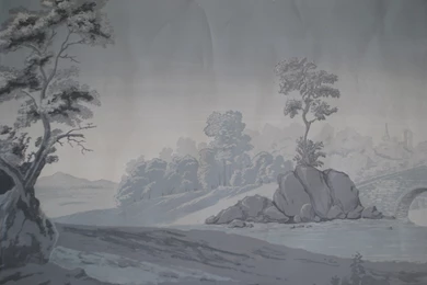 Landscape Painted In Grey Tonality, From A Zuber Wallpapers