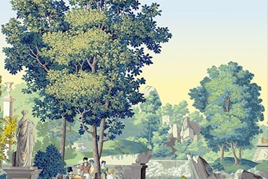 ZUBER WALLPAPER LES JARDIN FRANCAIS MONGIN 1822 : Lot 435