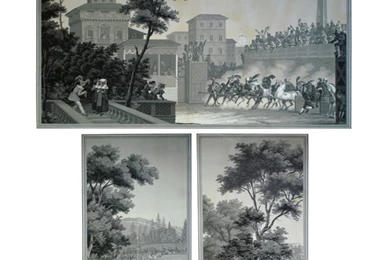 Zuber Wallpapers Series Of Three Horse Racing Scenes At 1stdibs
