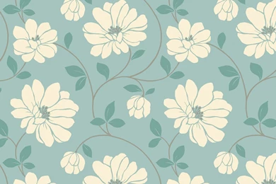 Backgrounds Blue Floral Flowers Lines Wallpapers