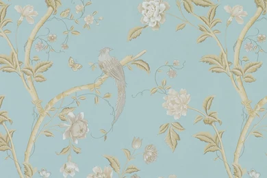 Summer Palace Powder Blue Floral Wallpapers At Laura Ashley