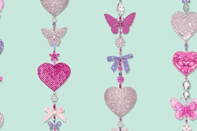 NEW ARTHOUSE TIFFANY STRIPE PATTERN JEWELLERY NECKLACE GLITTER ...