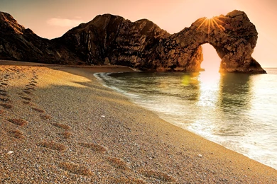 Footsteps In The Sand, Durdle Door, Man O' War Beach, Dorset ...