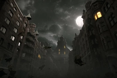 Dark City Autumn Scene HD Desktop Wallpapers : Widescreen : High ...