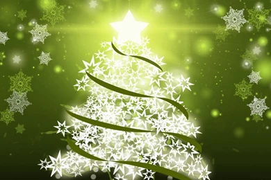 Green And White Beautiful Nice Christmas Tree Decoration On 2013 ...