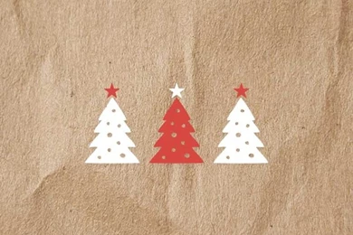 Red & White Christmas Tree Vector