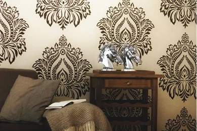 Traditional Floral Damask White And Black Wallpapers For Living ...