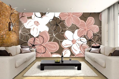Floral Swirls Custom Wallpapers Mural Print By Jw & Shutterstock