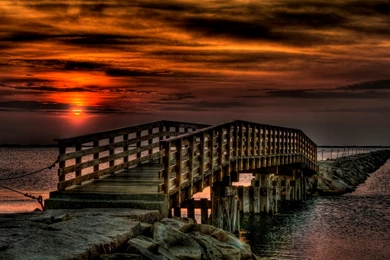 Lovely Sunset Bridge Full HD Nature Backgrounds Wallpapers For ...