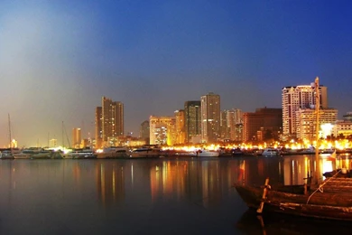 Wallpapers Philippines Manila Skyline By Night Metro Globe ...