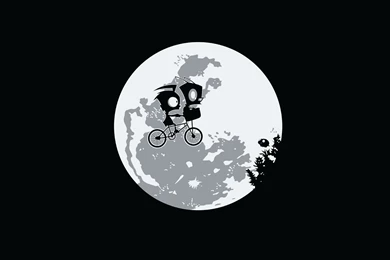 Invader Zim, Moon, Cartoon, Black And White   HD Wallpapers