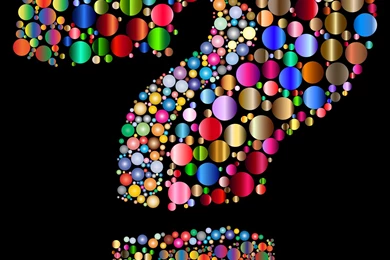 Clipart   Circlular 3D Question Mark With Black Backgrounds