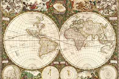 World 1660 Wall Map Mural By Frederick De Wit
