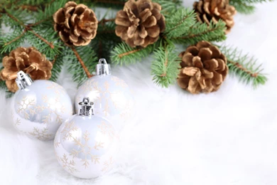 Free Christmas Mistletoe And Silver Christmas Balls, Holidays ...