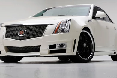Download 1366x768 White Cadillac CTS Wallpapers