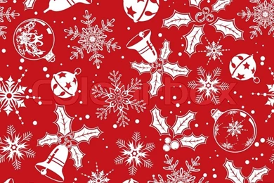 Christmas Seamless Backgrounds With Snowflake, Mistletoe, Bell ...