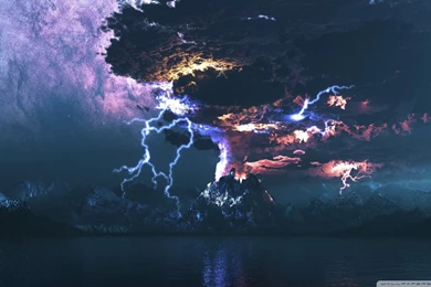 Volcano Eruption Lightning HD Desktop Wallpapers : High Definition ...