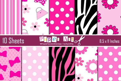 Minnie Pink Digital Papers, Inspired, Minnie Digital Backgrounds ...