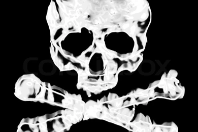 Skull And Cross Bones Illustration Isolated Over A Black ...