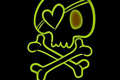 Free Illustration: Skull And Crossbones, Light Green   Free Image ...