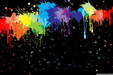 Colorful Splashs Black HD Desktop Wallpapers : Widescreen : High ...