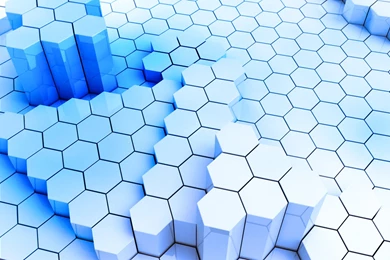 Full HD Wallpapers + Abstract, Hexagons, Blue