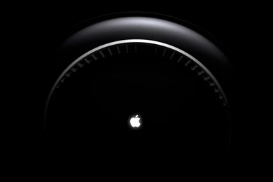 Apple In Glossy Black Desktop Wallpapers