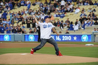 Dyrdek Throws Out First Pitch At Dodger Game